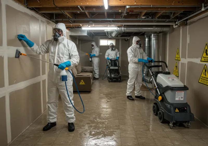 Basement Moisture Removal and Structural Drying process in Sandwich, MA